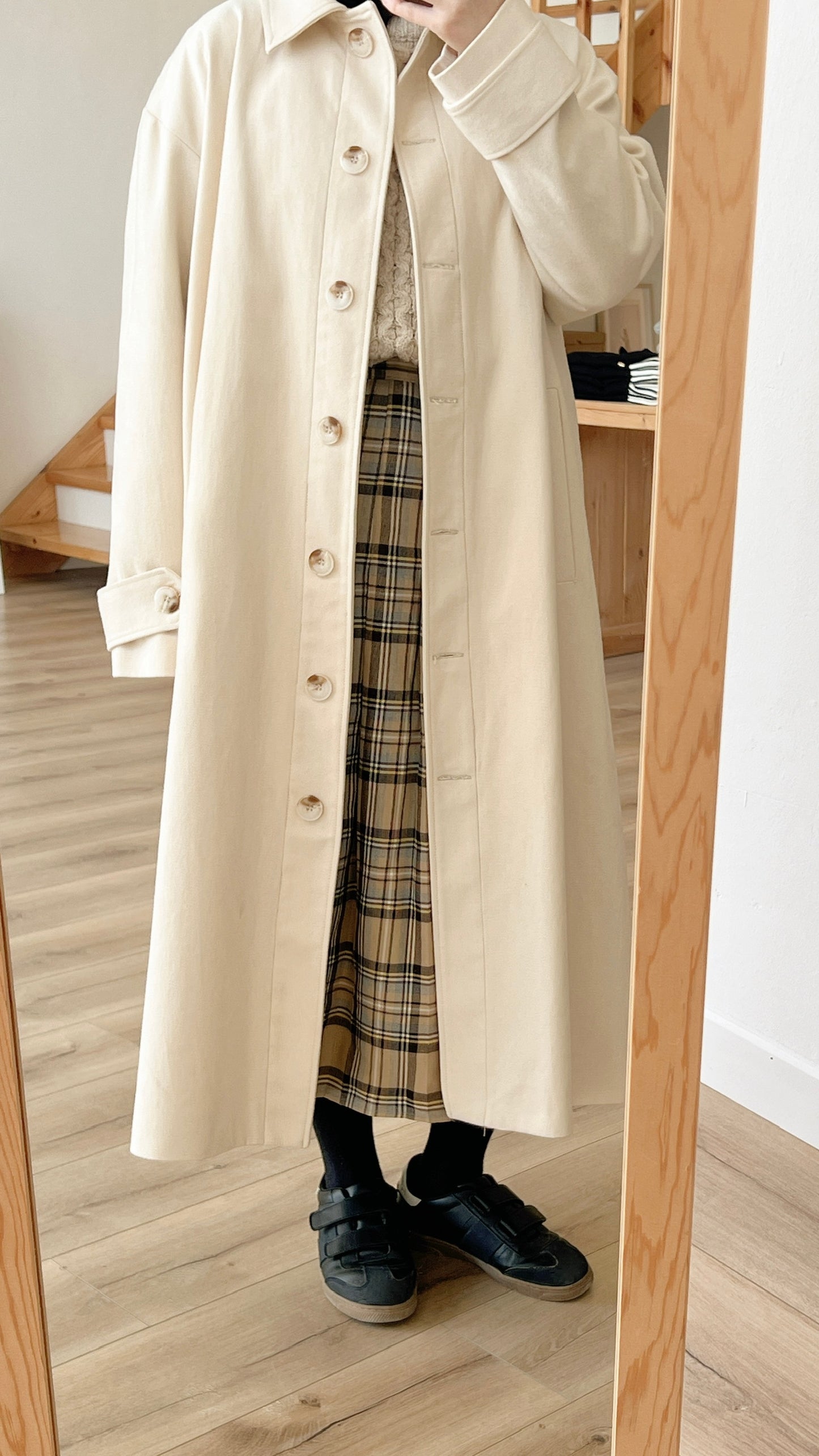 TRENCH-COAT EN GABARDINE DE COTON - VANILLE