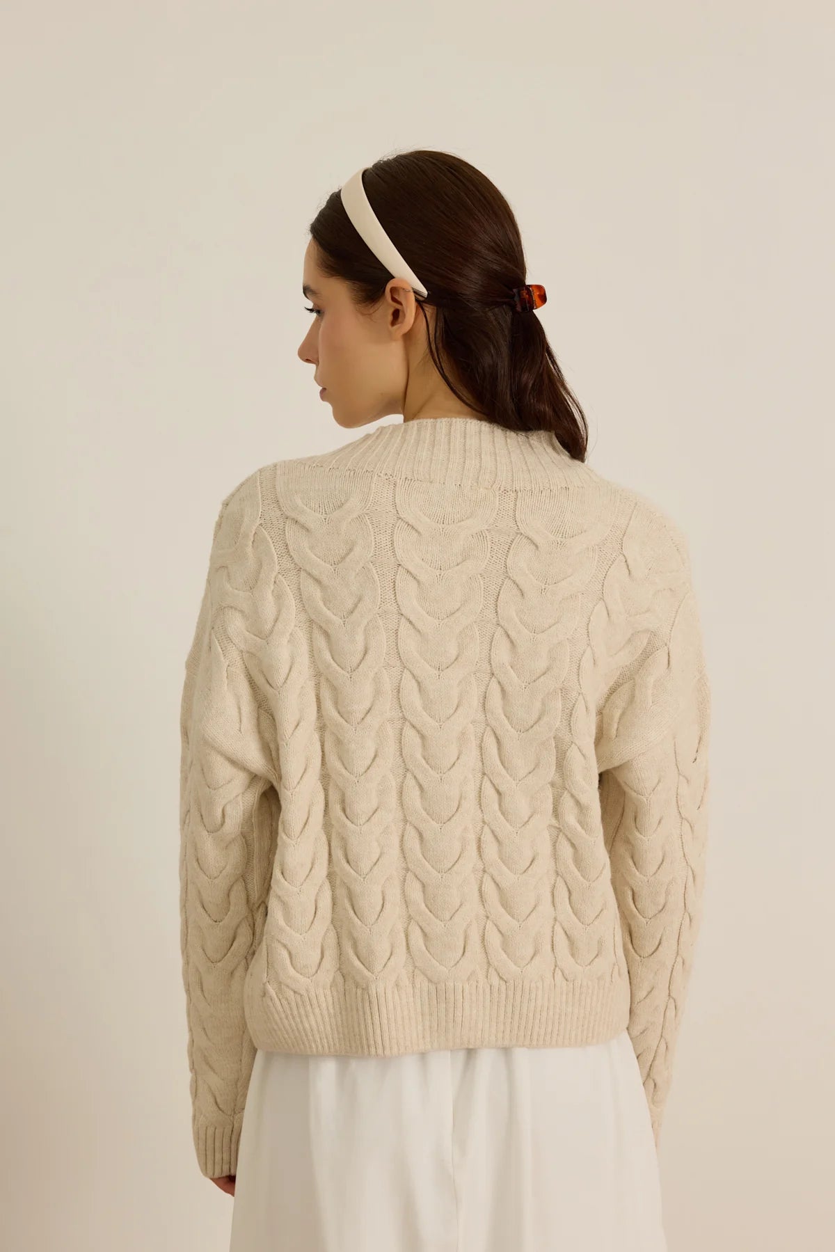 CARDIGAN EN LAINE - CRÈME VANILLE