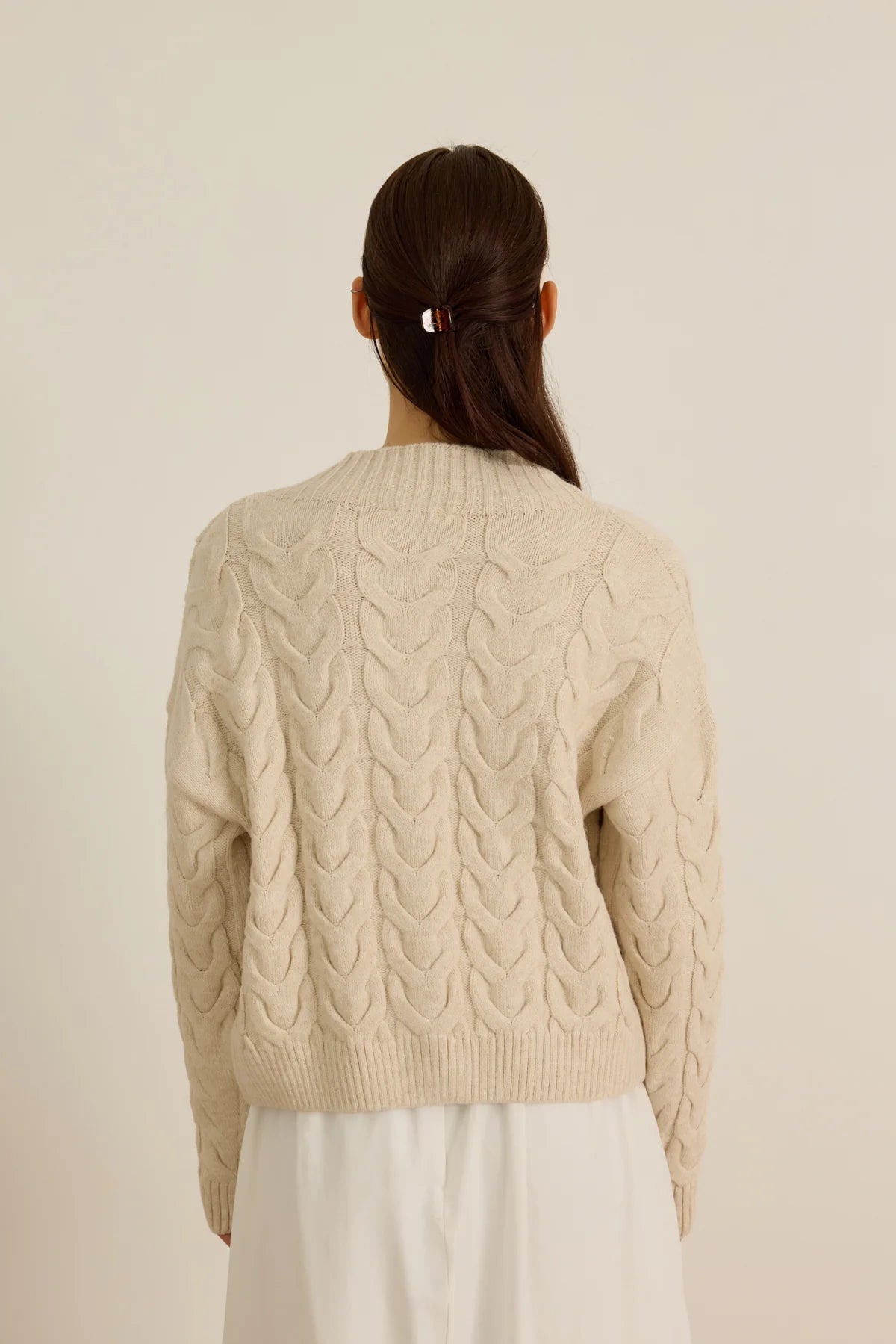 CARDIGAN EN LAINE - CRÈME VANILLE