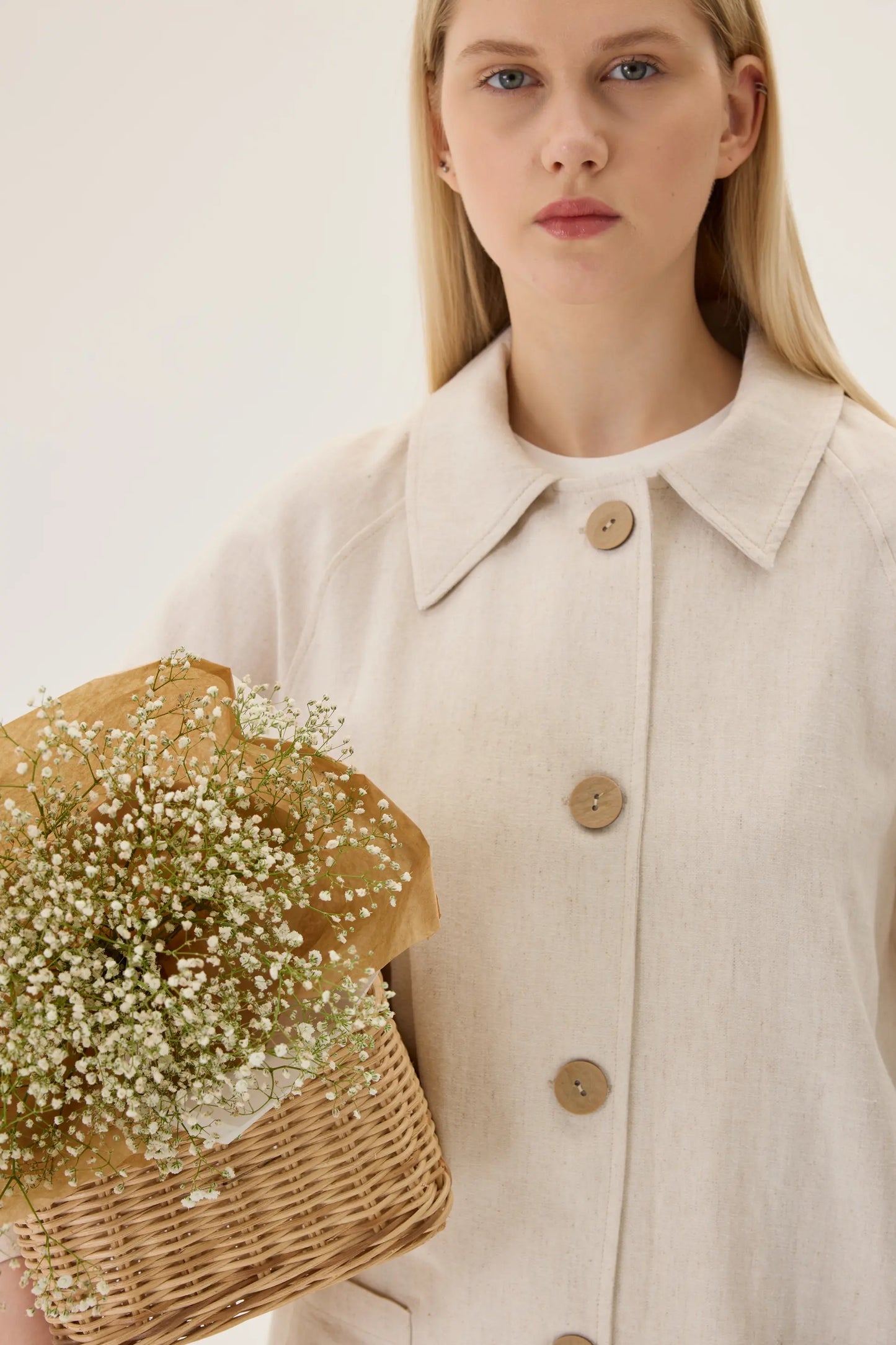 TRENCH-COAT EN LIN BIOLOGIQUE - BEIGE IVOIRE