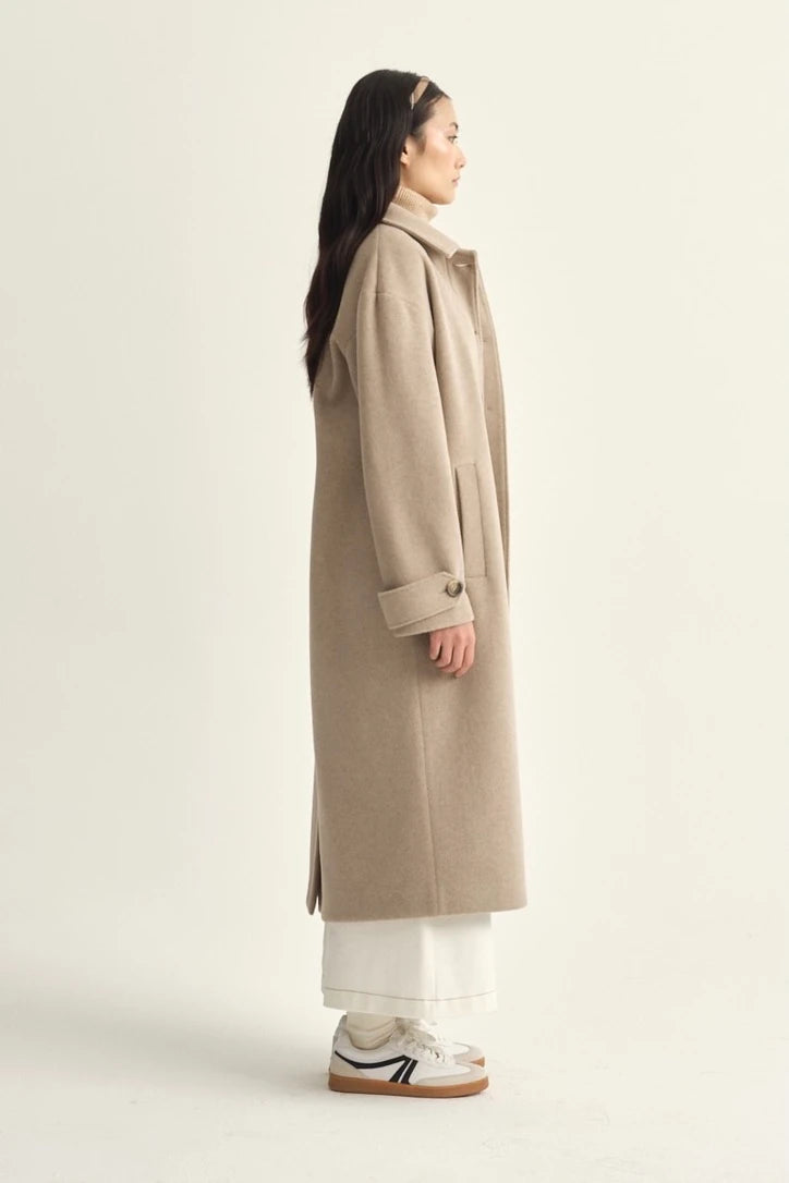 MANTEAU EN SOIE - BEIGE TUSCANY
