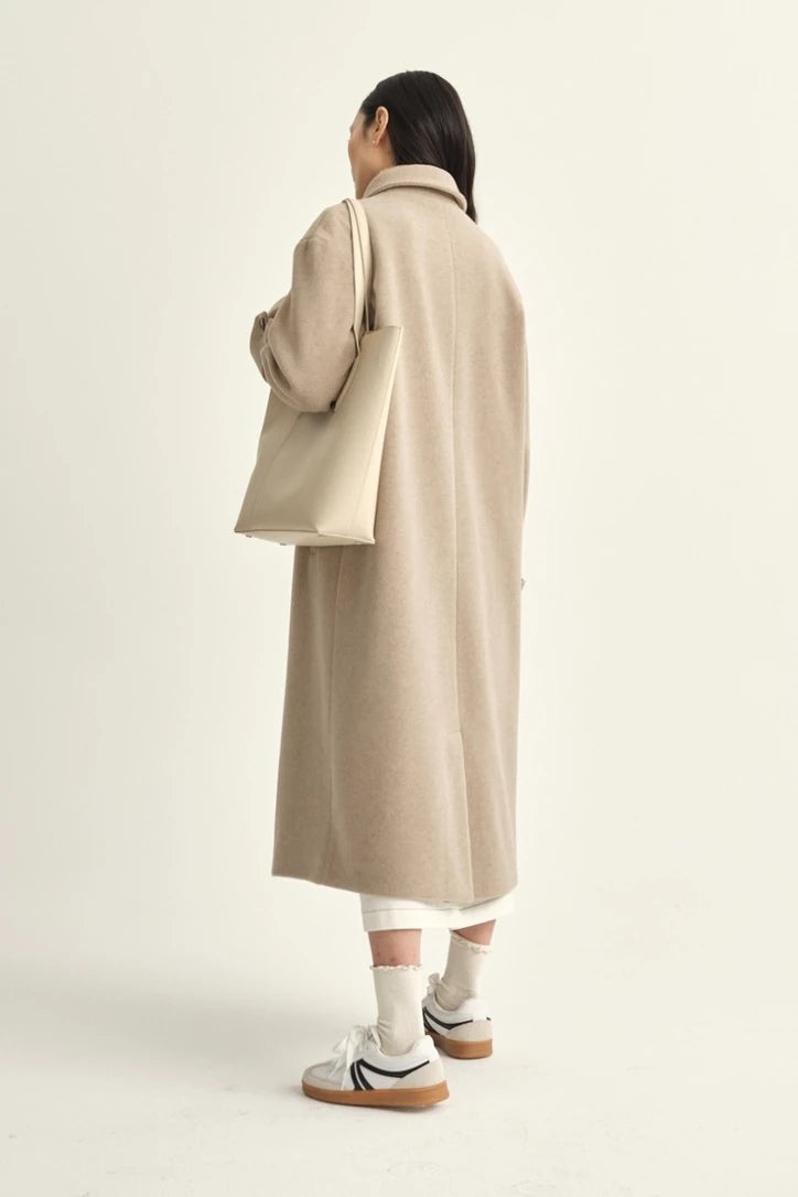 MANTEAU EN SOIE - BEIGE TUSCANY