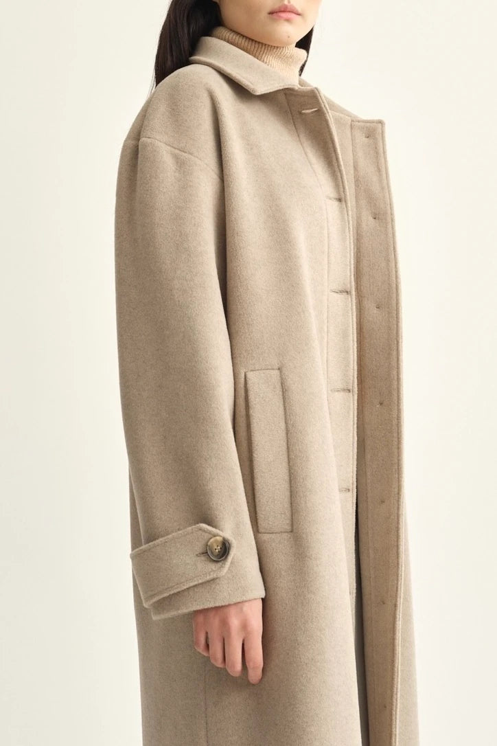 MANTEAU EN SOIE - BEIGE TUSCANY