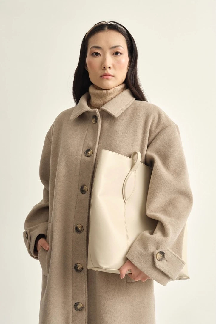 MANTEAU EN SOIE - BEIGE TUSCANY