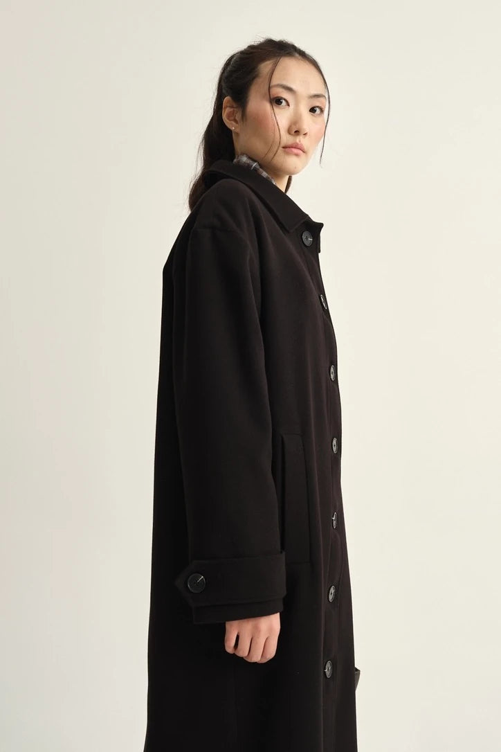 MANTEAU EN SOIE - NOIR