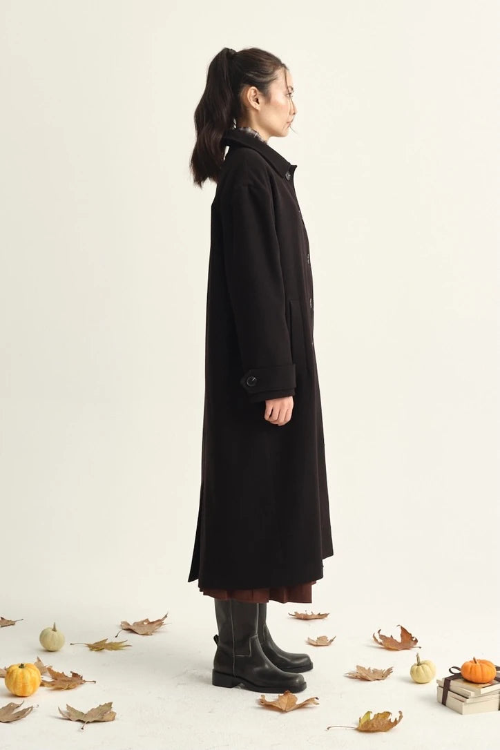 MANTEAU EN SOIE - NOIR
