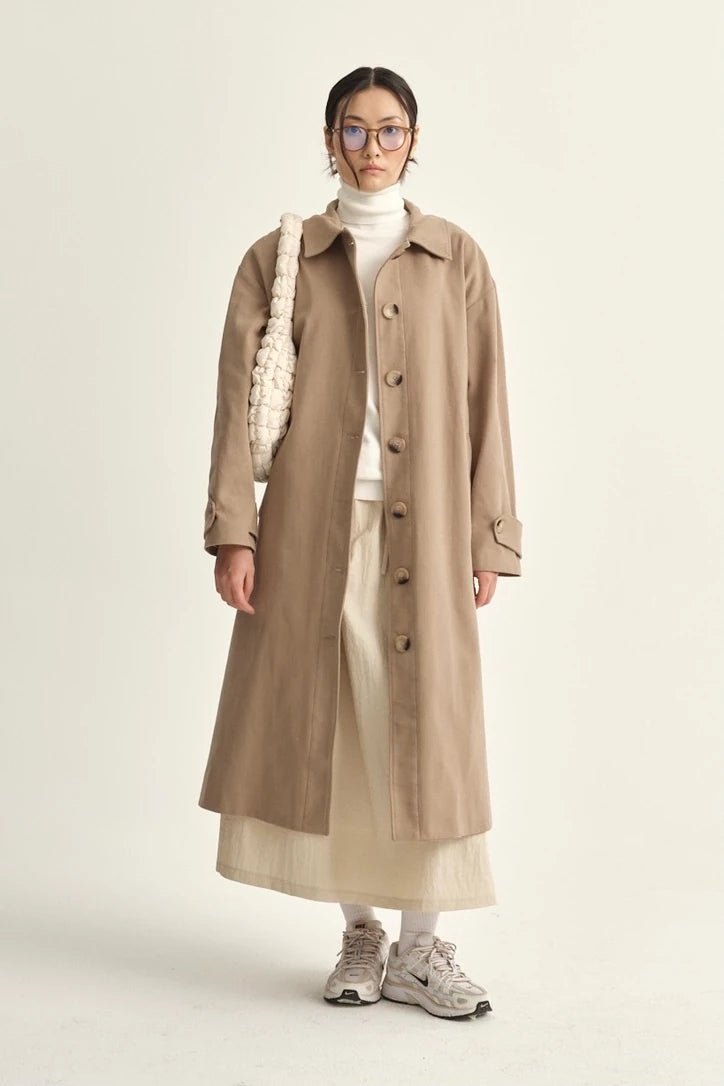 TRENCH-COAT EN GABARDINE DE COTON - BEIGE MINK