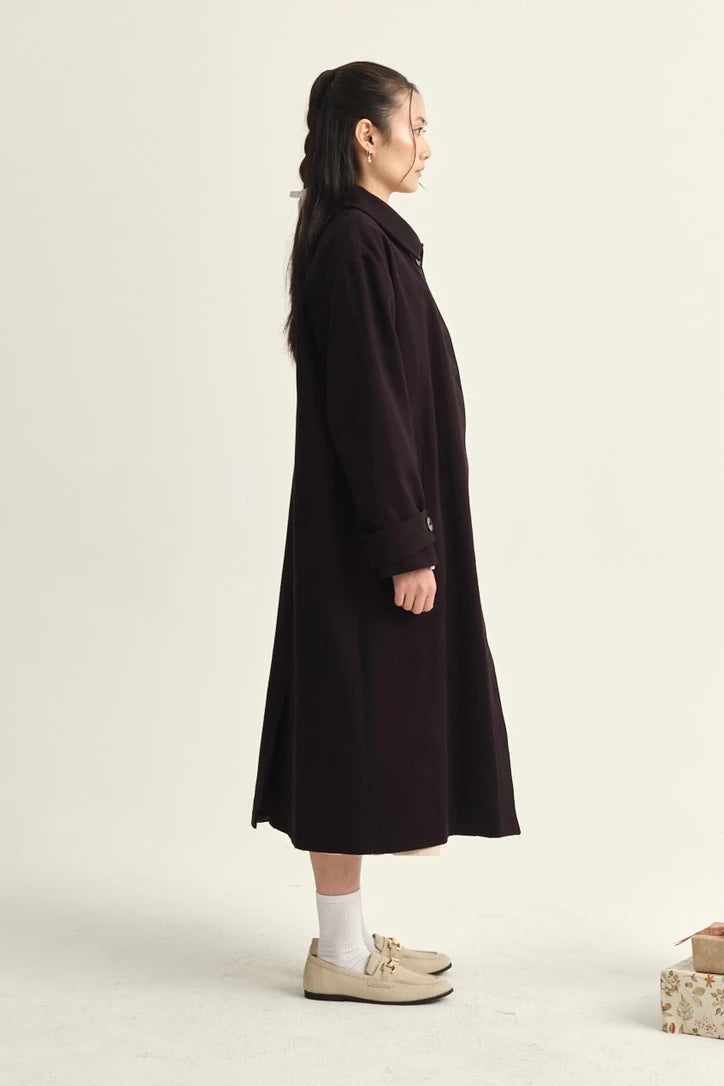 TRENCH-COAT EN GABARDINE DE COTON - NOIR