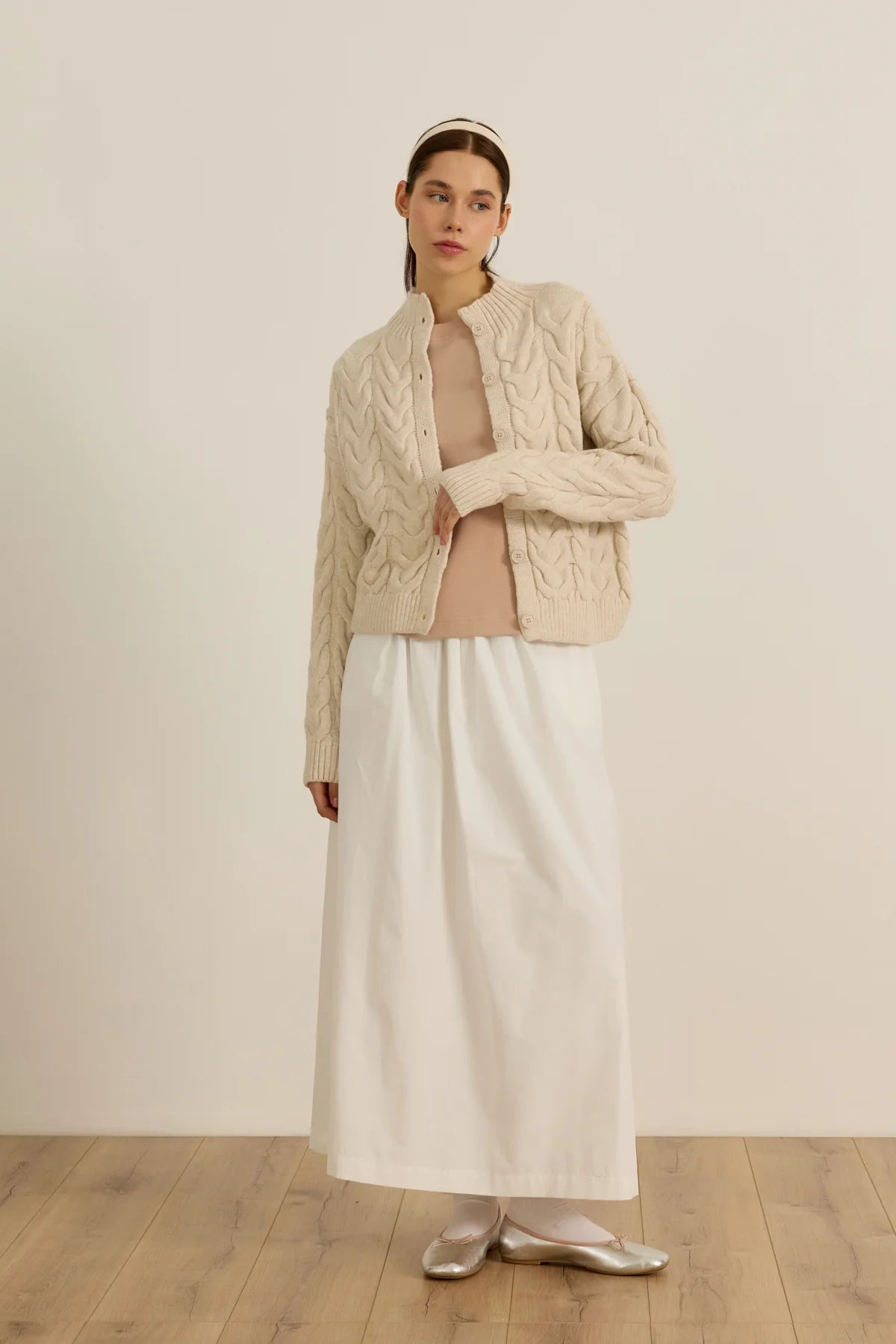 CARDIGAN EN LAINE - CRÈME VANILLE