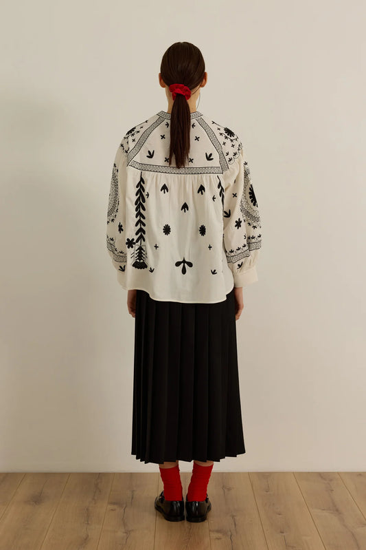 JUPE PLISSÉE - NOIR OBSIDIENNE