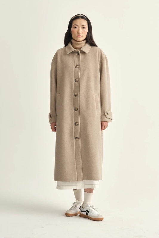 MANTEAU EN SOIE - BEIGE TUSCANY